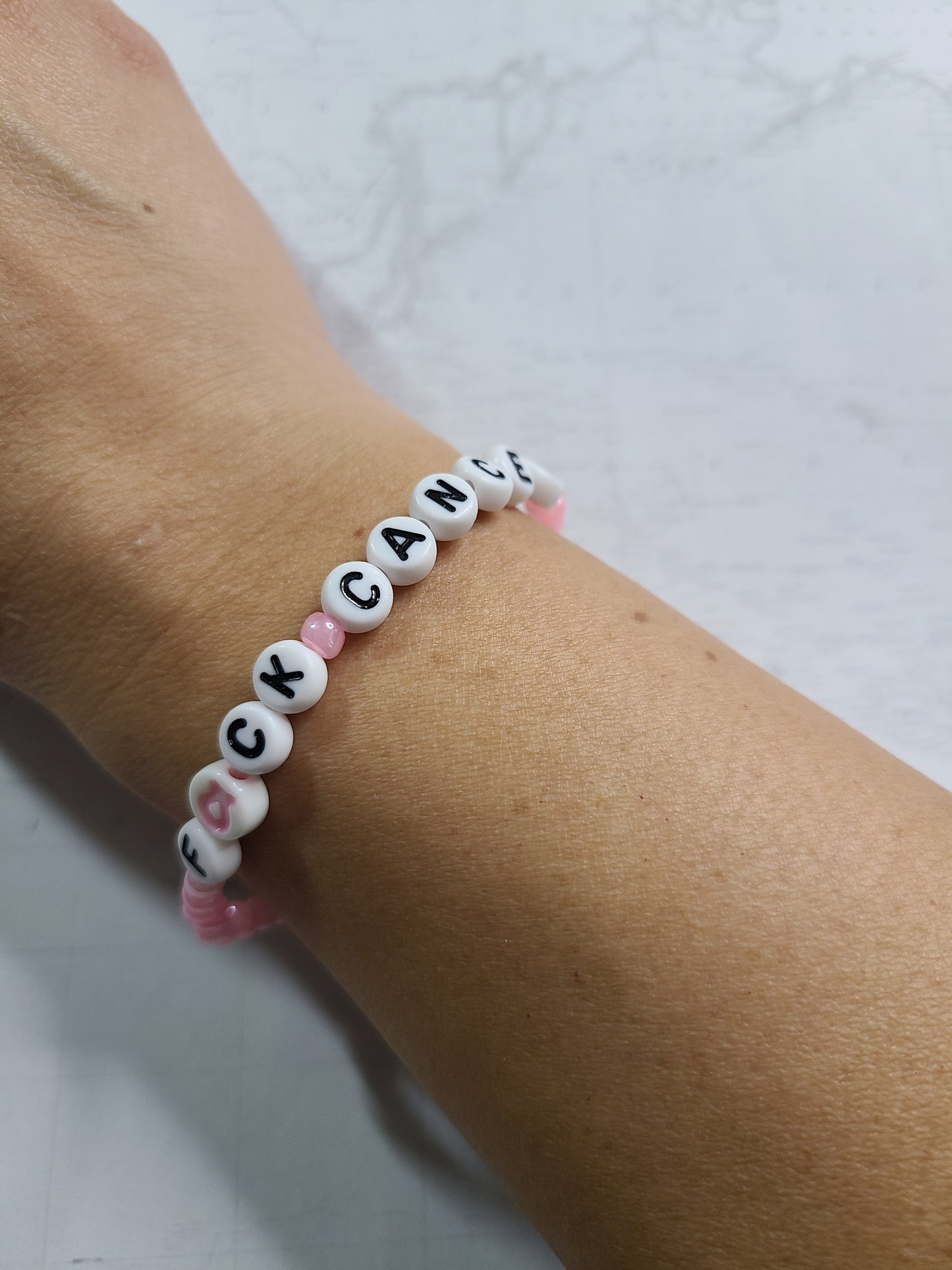 Breast Cancer Awareness Stretch Bracelets, Fuck Cancer Bracelet, Think Pink