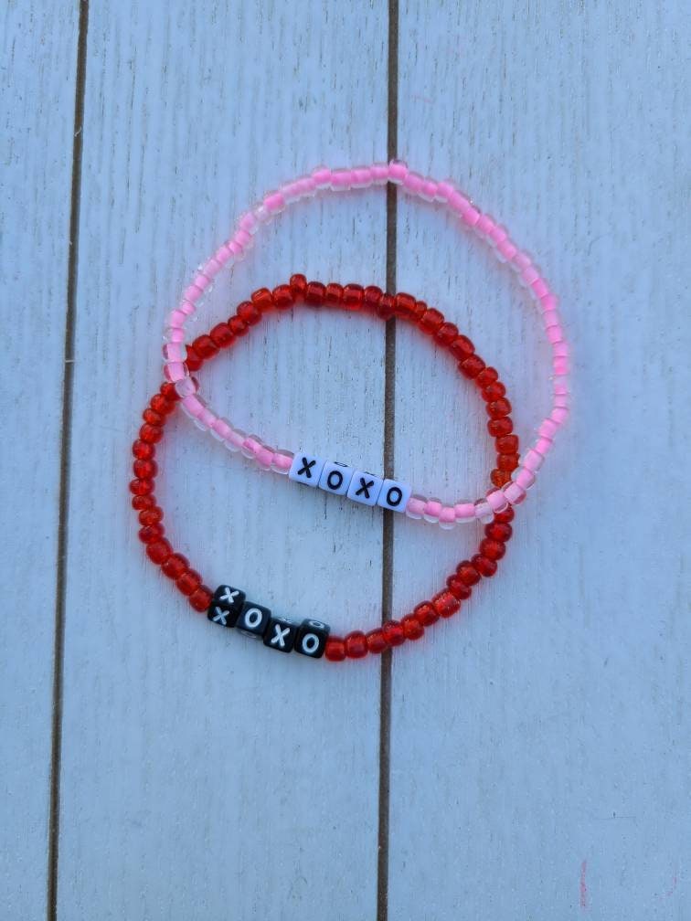 XOXO Beaded Bracelets, Hugs and Kisses