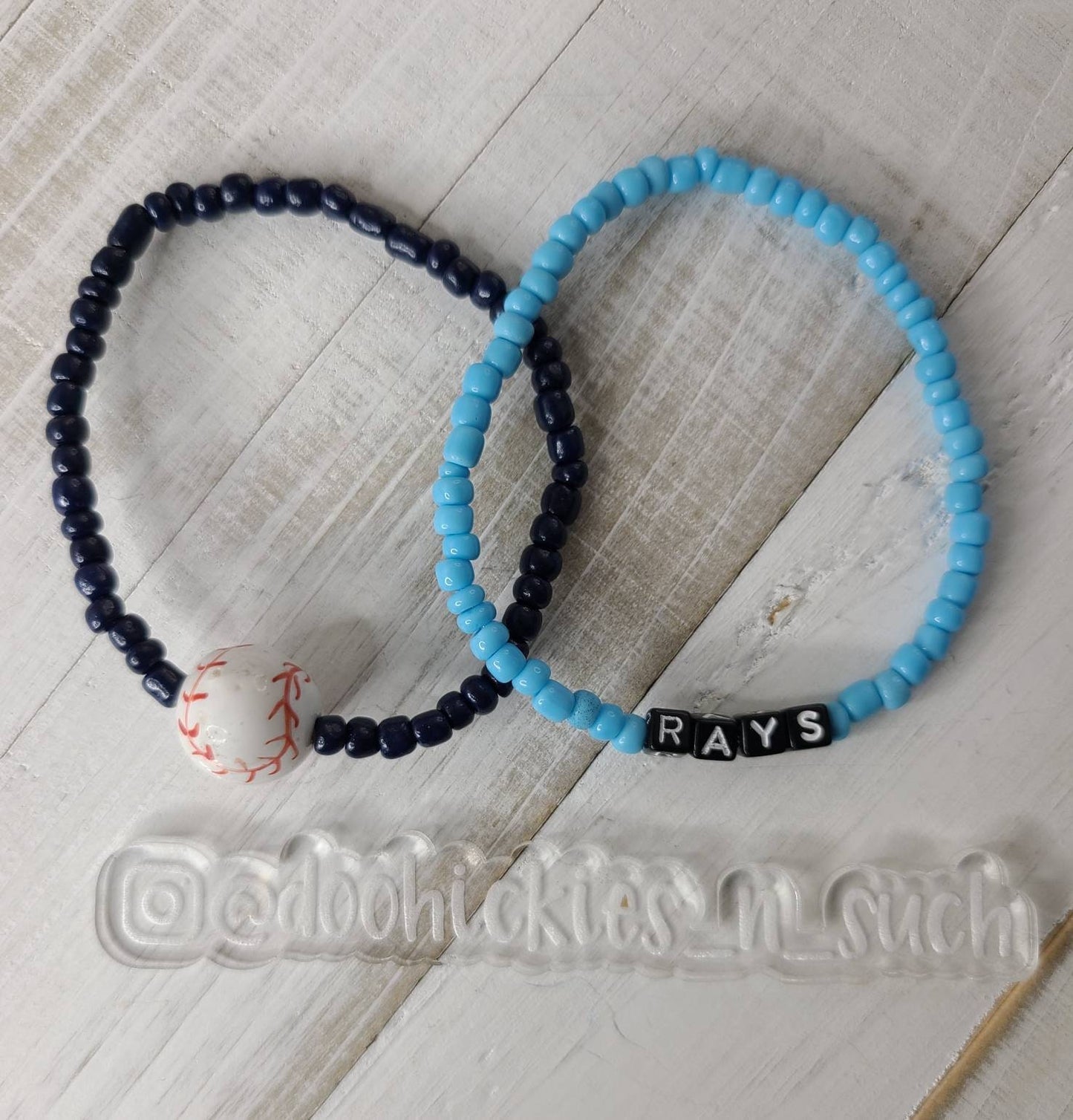 Custom Baseball Beaded Bracelet Set, MLB Bracelet, High School Baseball, Major League Baseball Jewelry, Little League Jewelry