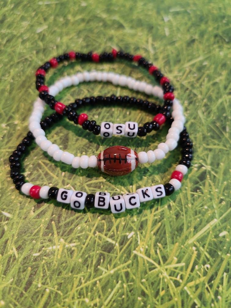 Beaded Football Bracelets, Custom Football Bracelets, NFL Football, College Football, High School Football, Sports Team Bracelet
