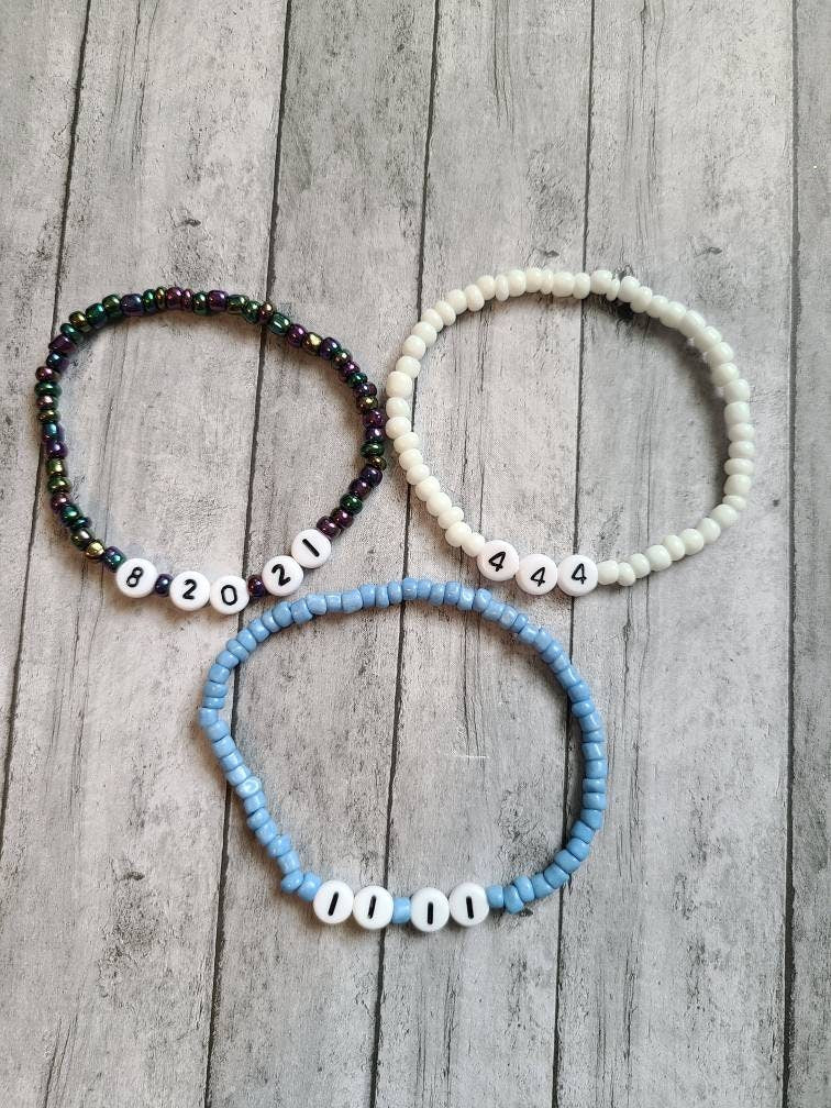 Number Bracelets, Personalized Bracelets, Couples Bracelets, Angel Numbers Bracelet, Lucky Numbers Bracelet, Anniversary Dates