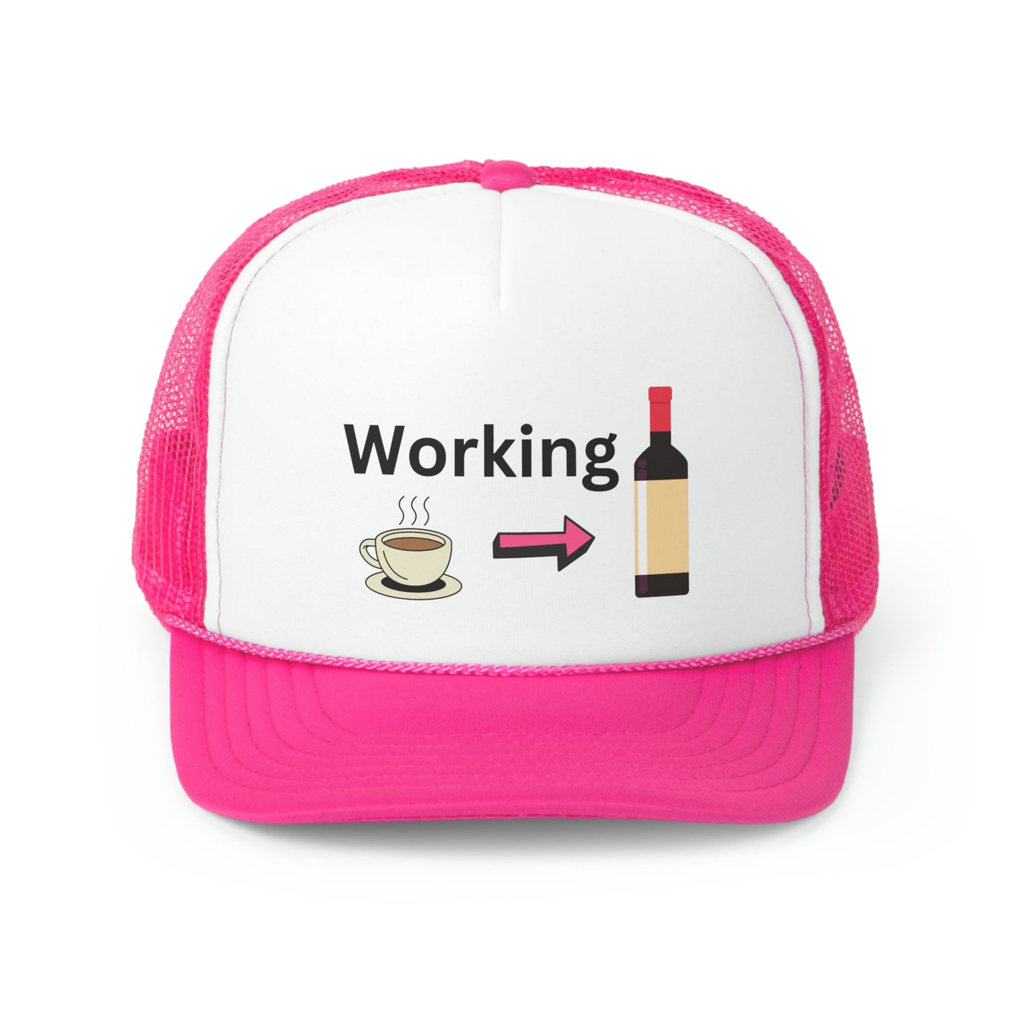 Working Coffee to Wine Trucker Caps