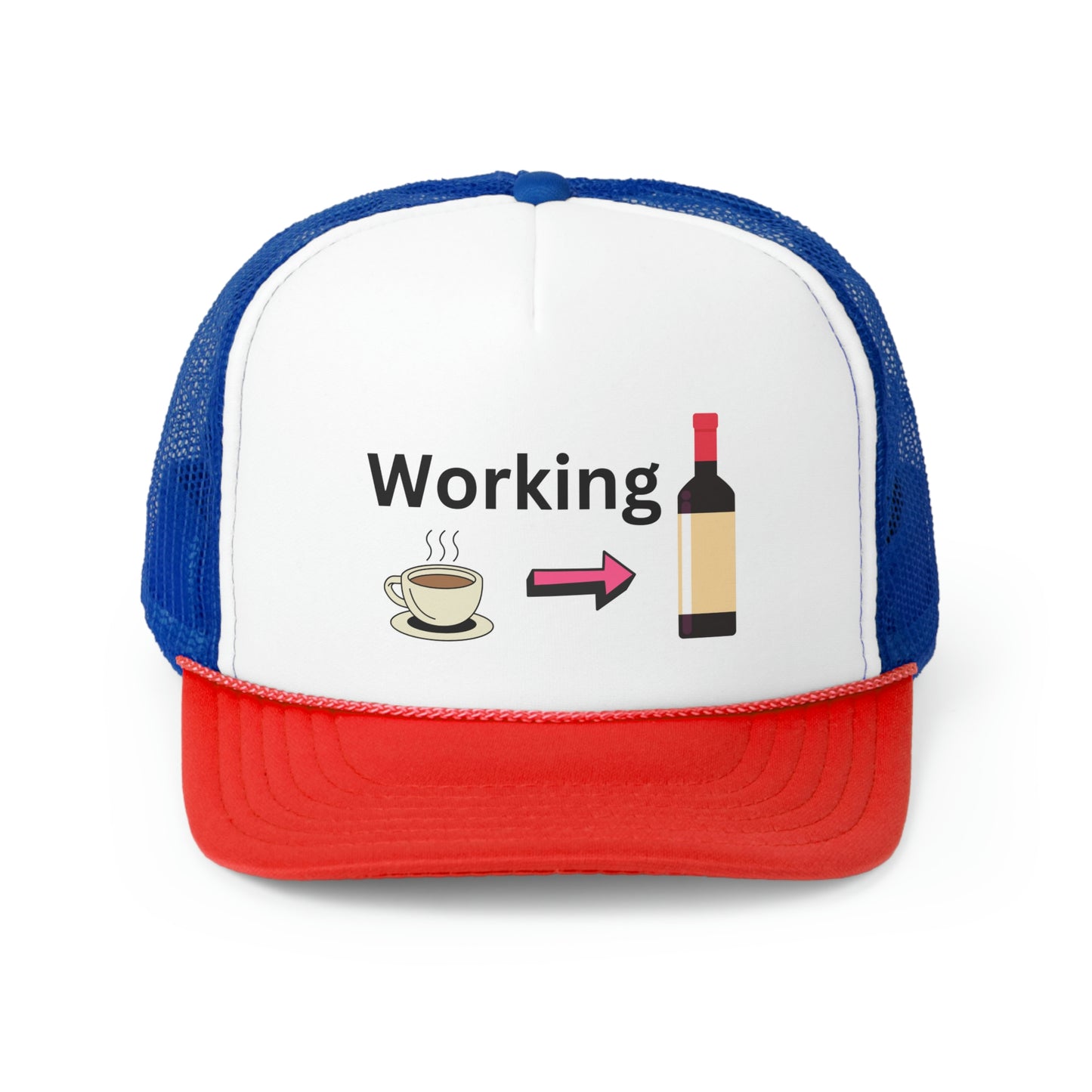 Working Coffee to Wine Trucker Caps