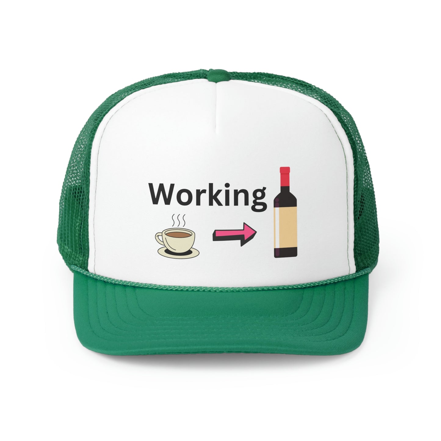 Working Coffee to Wine Trucker Caps