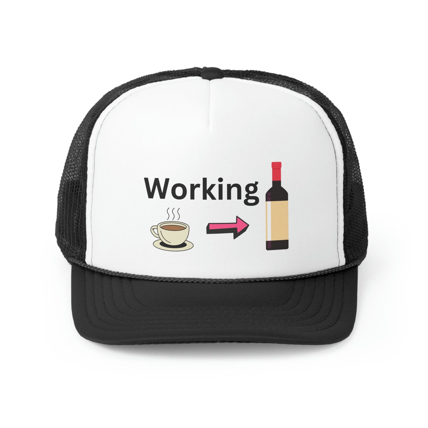 Working Coffee to Wine Trucker Caps