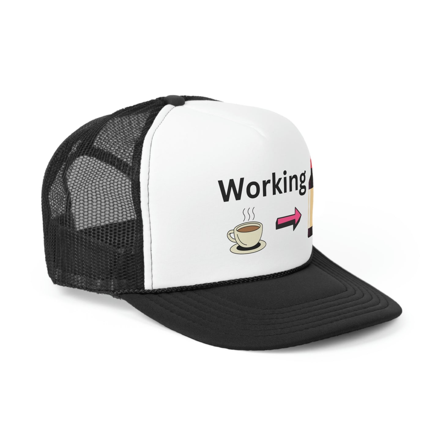 Working Coffee to Wine Trucker Caps