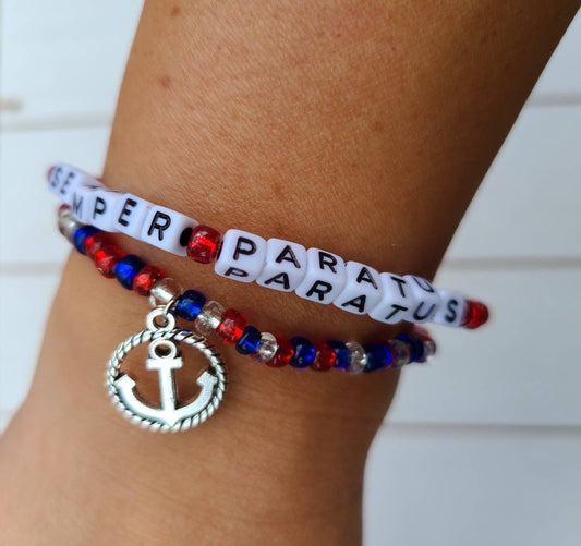 Military Bracelets, Coast Guard Bracelet, Anchors, Semper Paratus