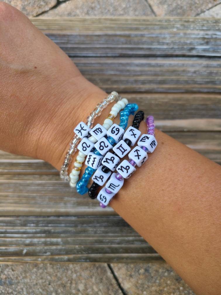 Beaded Zodiac Bracelets,  Custom Bracelets, Personalized Bracelets