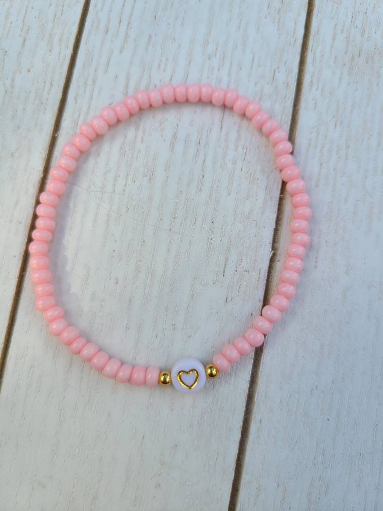 Gold Heart Bracelets, Breast Cancer Awareness Bracelet, Love Bracelet