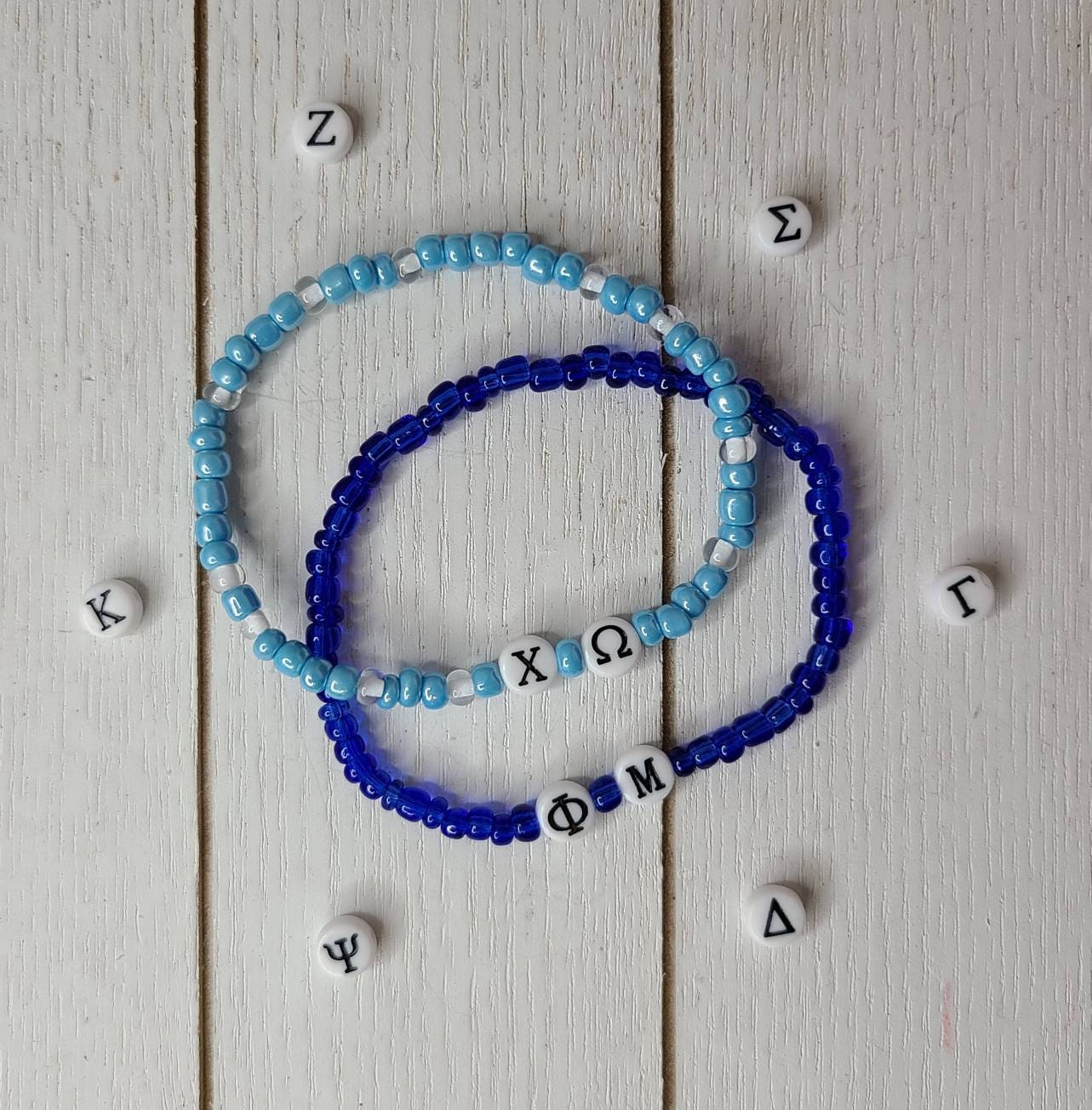 College Greek Bracelets, Sorority/Fraternity Beaded Bracelets, Custom Bracelets, Personalized Bracelets, Greek Letter Bracelets