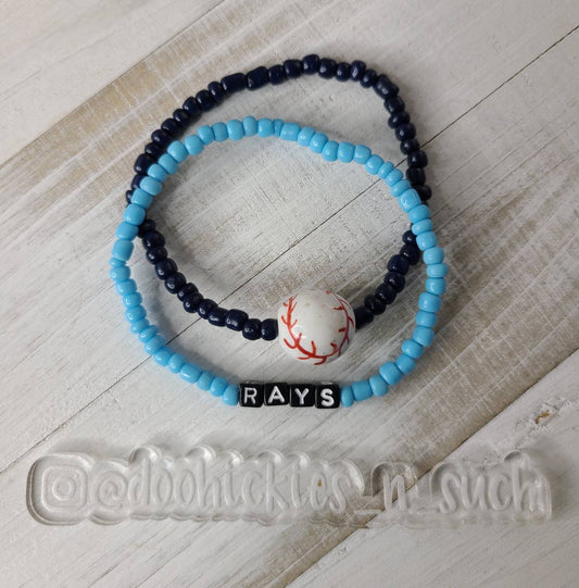 Custom Baseball Beaded Bracelet Set, MLB Bracelet, High School Baseball, Major League Baseball Jewelry, Little League Jewelry