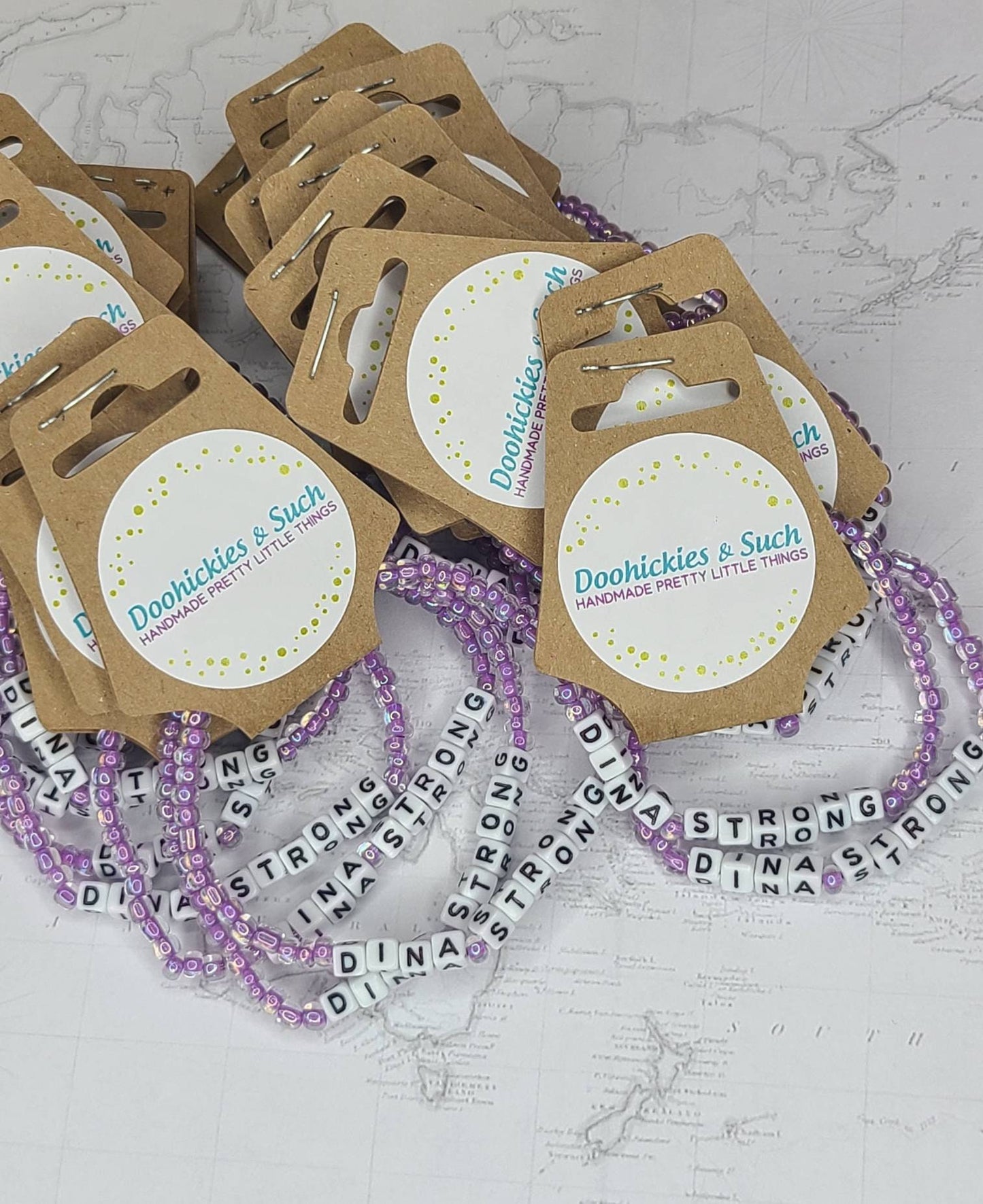 Bulk Order of 100 Beaded Word Bracelets, Words of Affirmation Bracelets, Name Bracelets, Personalized Bracelets