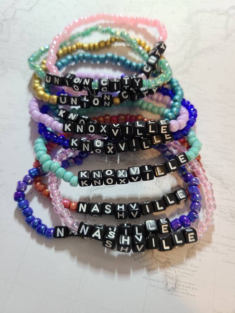 Custom City Bracelets, State Bracelets, Vacation Places, Home Town Bracelets, Personalized Bracelets